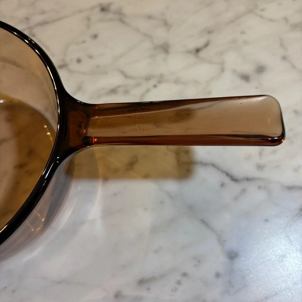 Visions by Corning Amber Glass Saucepan with Pour Spout V-1.0-B Made in USA